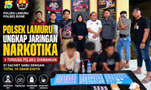 Terduga pelaku Narkoba bersama barang bukti Lokasi kecamatan Lamuru kabupaten Bone Sulawesi Selatan