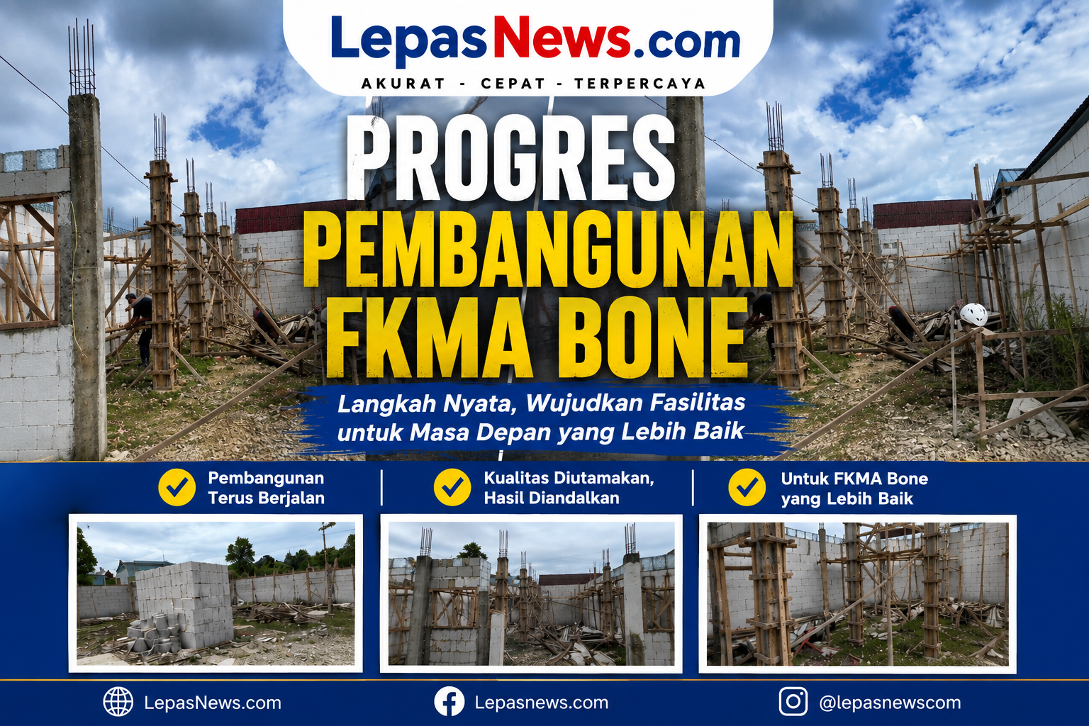 Progres Pembangunan Sekretariat FKMA Masuki Tahap Keempat, Semangat Gotong Royong Terus Mengalir